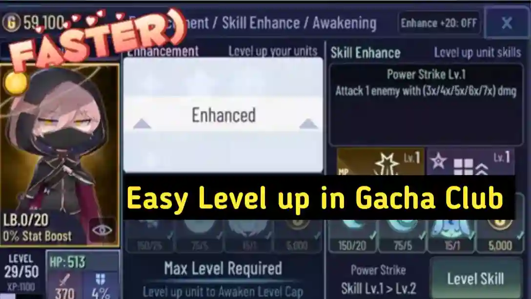 Level up in Gacha Club
