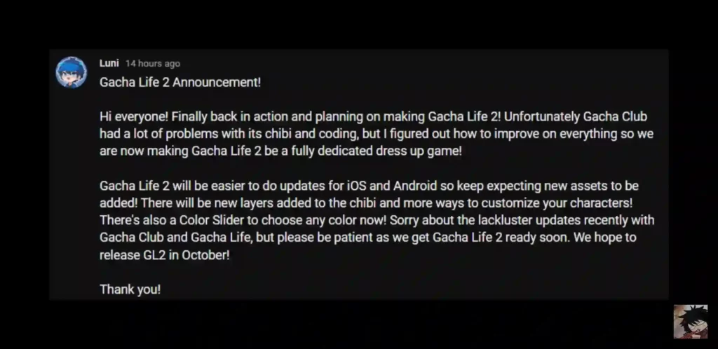 Gacha life 2 is announced?? AND COMING IN OCTOBER?? : r/GachaClub