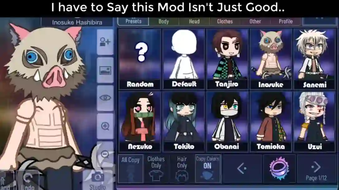 Gacha multiverse Mod characters